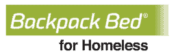 Backpack Bed for Homeless Logo