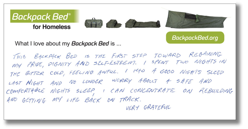 BackpackBedPostcard37